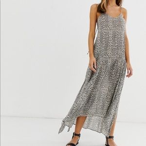 allsaints essie leopard print maxi dress